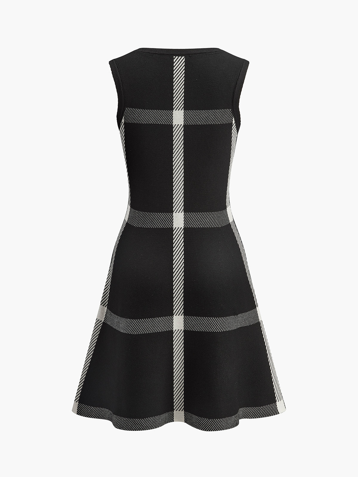 Retro Checked Knit Tank Dress