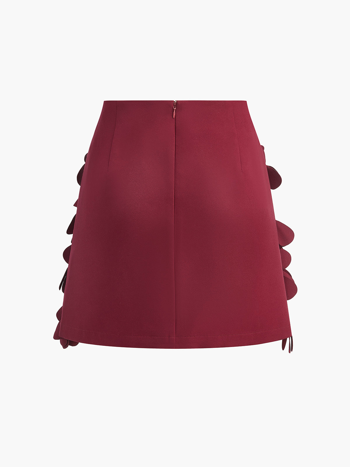 Mid-Waist Petal-Detail A-Line Skirt