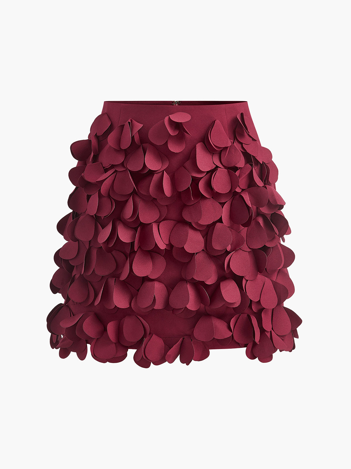 Mid-Waist Petal-Detail A-Line Skirt