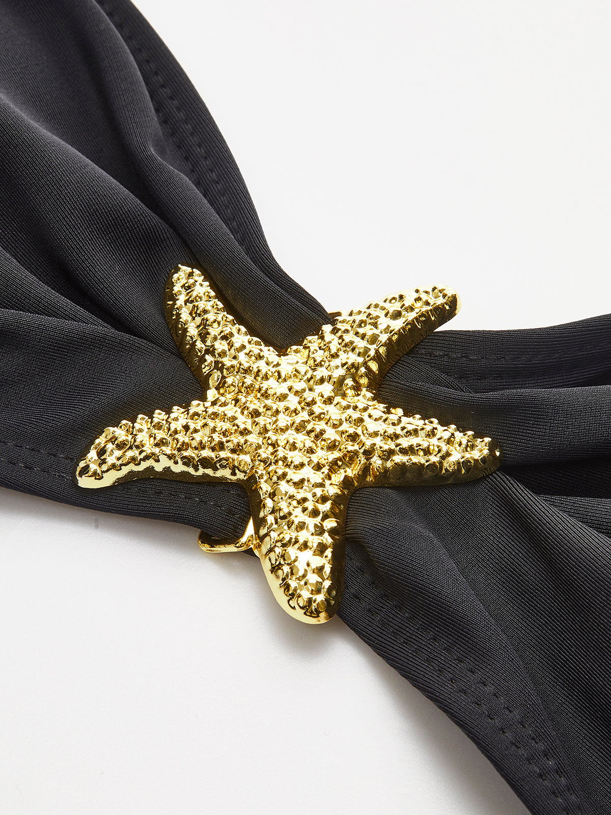 Starfish-Detail Bandeau Bikini With Mesh Skirt