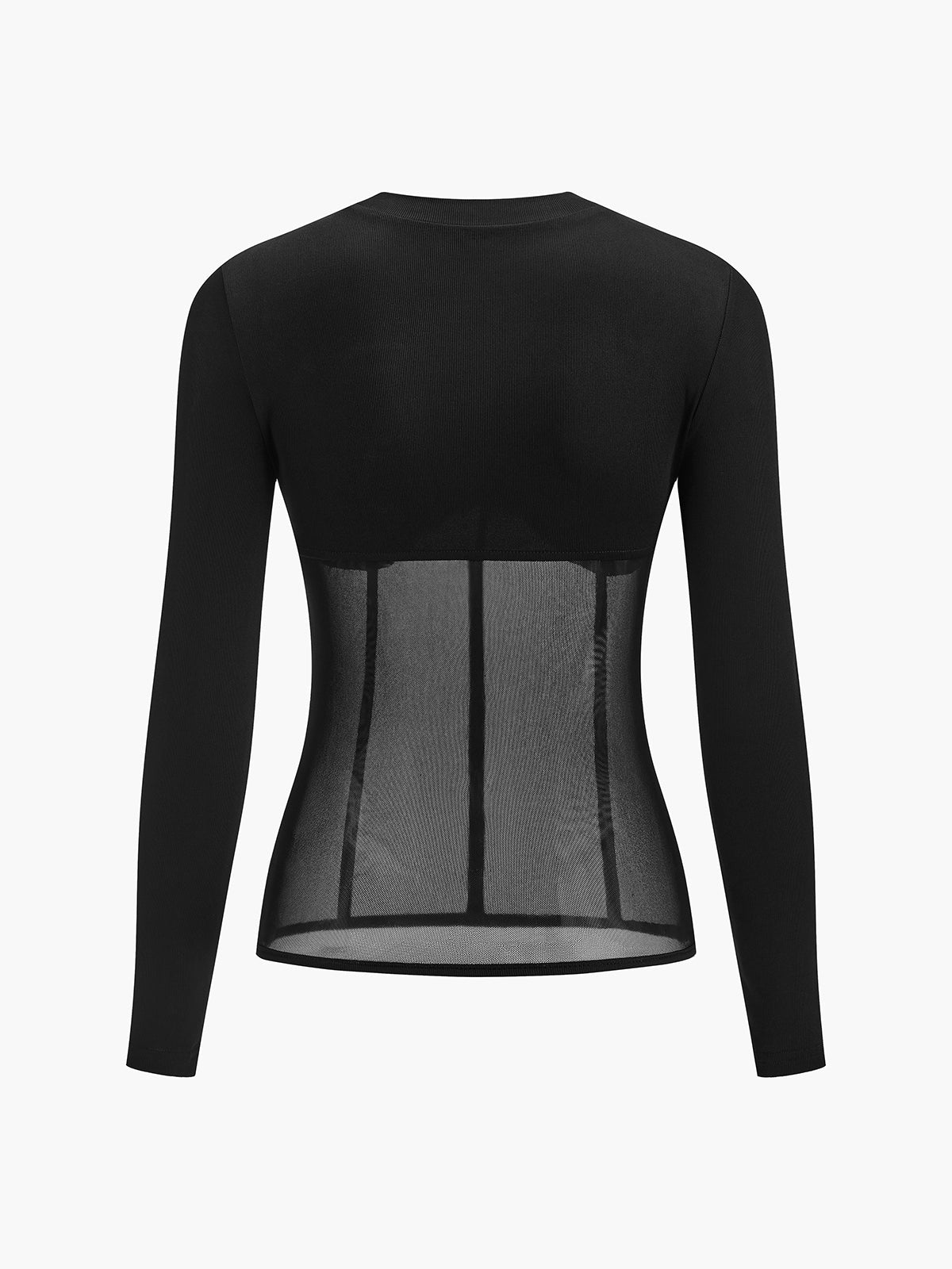 Mesh Combination Long Sleeve Top