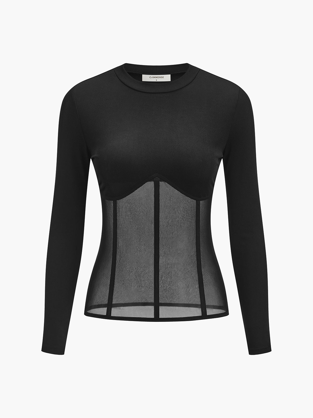 Mesh Combination Long Sleeve Top