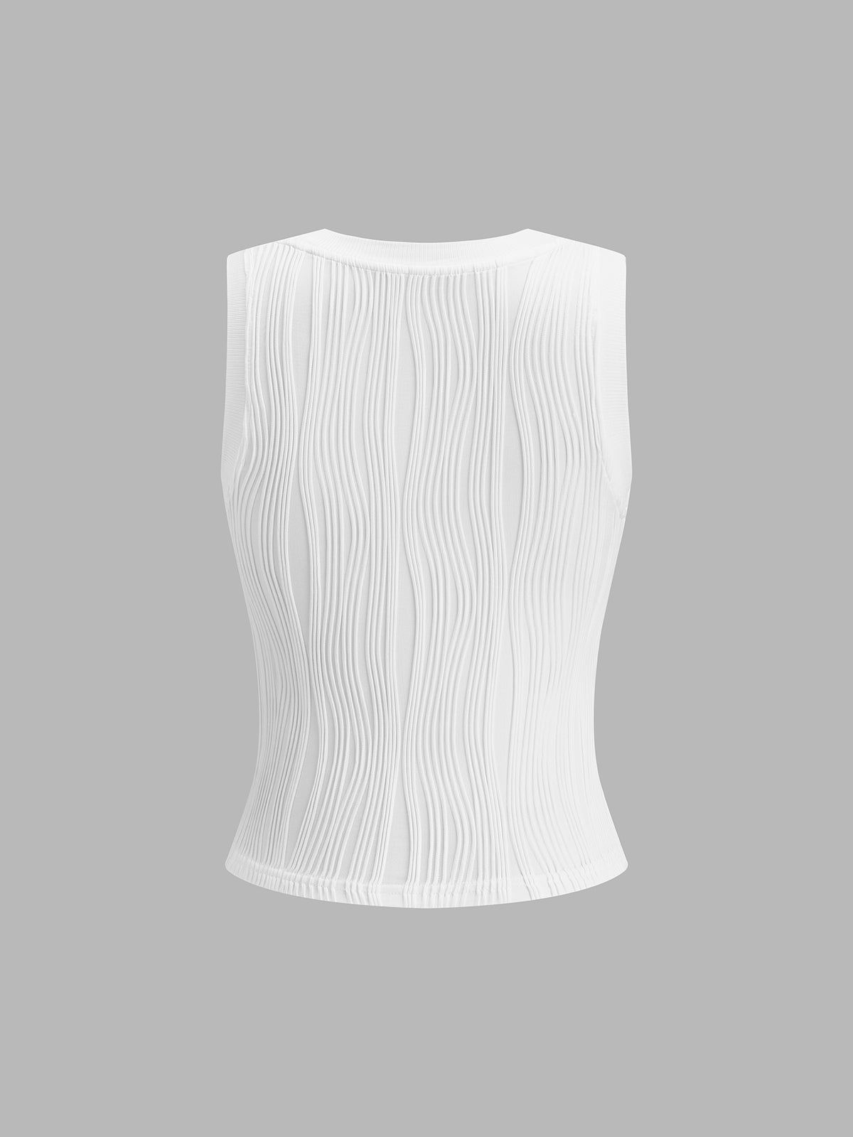 Solid Wavy Textured Tank Top