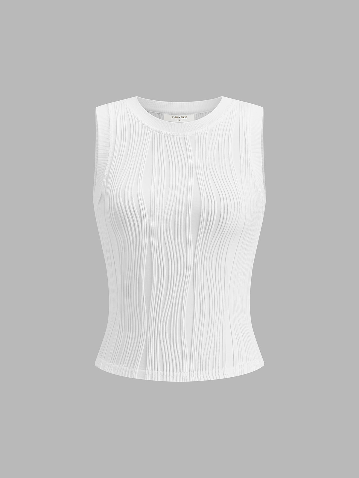 Solid Wavy Textured Tank Top