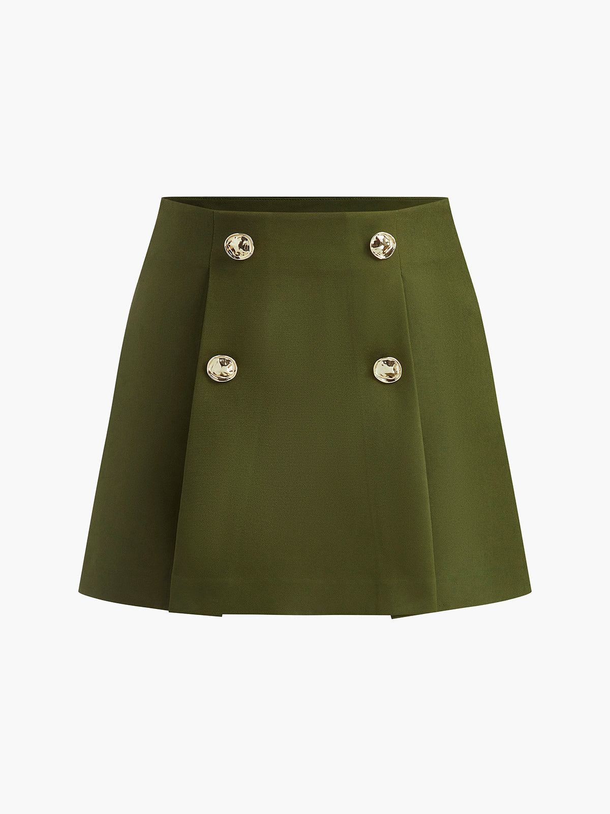 Retro Mid-Waist Pleated Mini Skirt