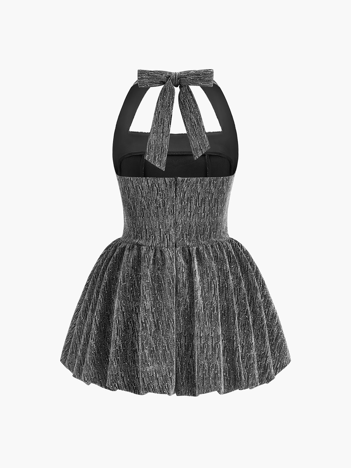 Halter Backless Pleated Dress