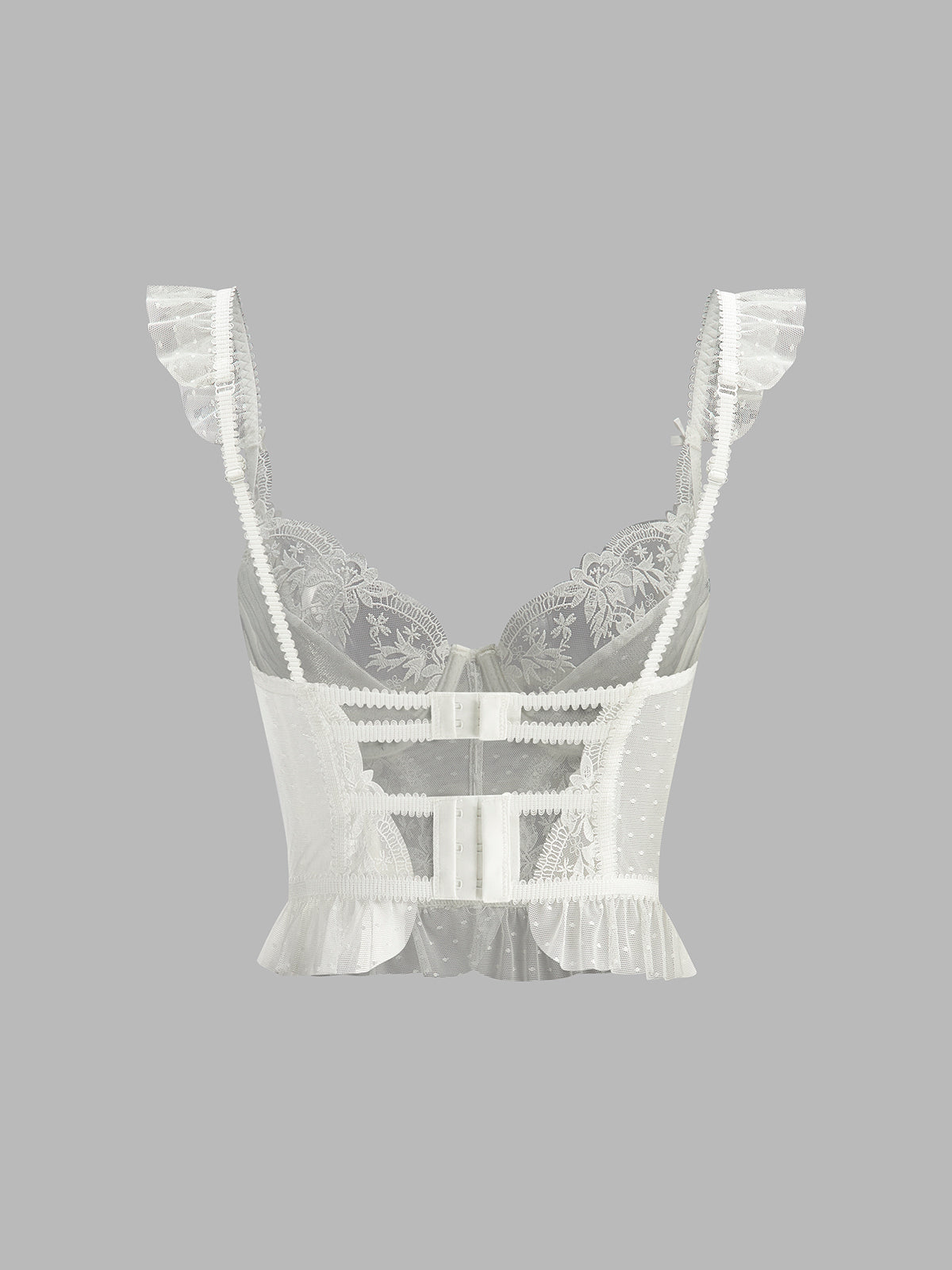 Floral Lace Mesh Corset Crop Top