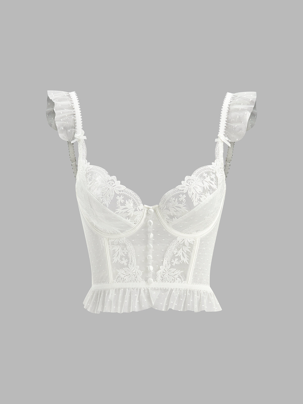 Floral Lace Mesh Corset Crop Top