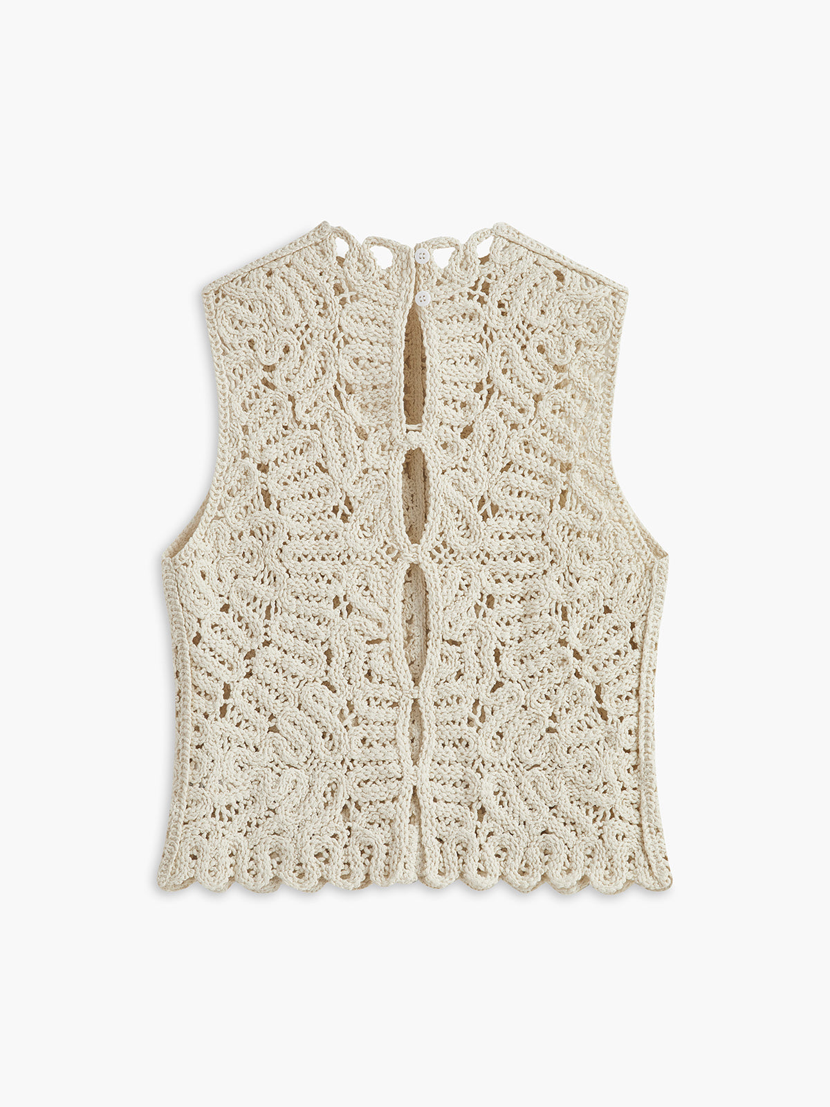 Floral Crochet Hollow Out Sweater Vest