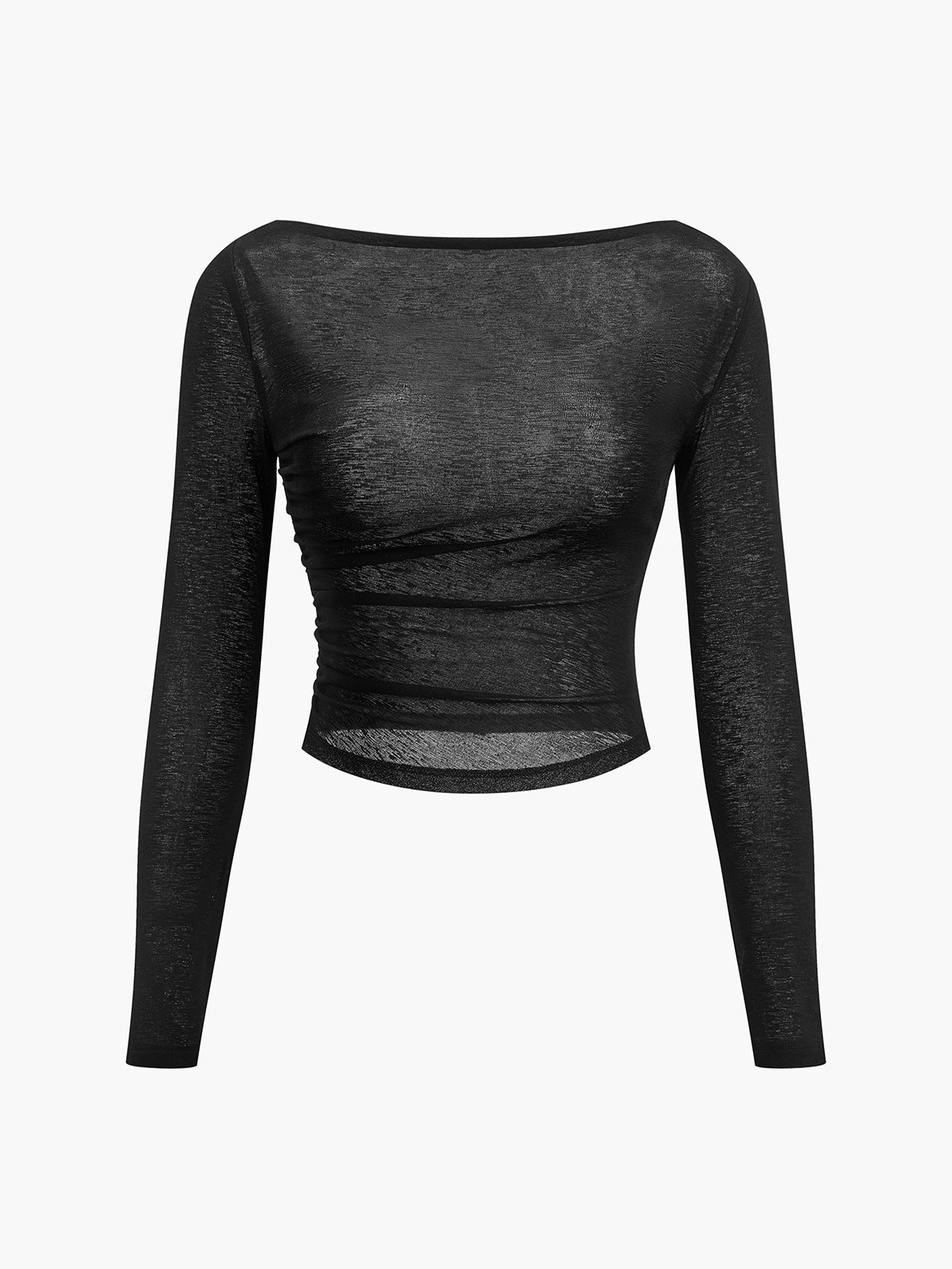 Straight Neck Slim Jersey Top