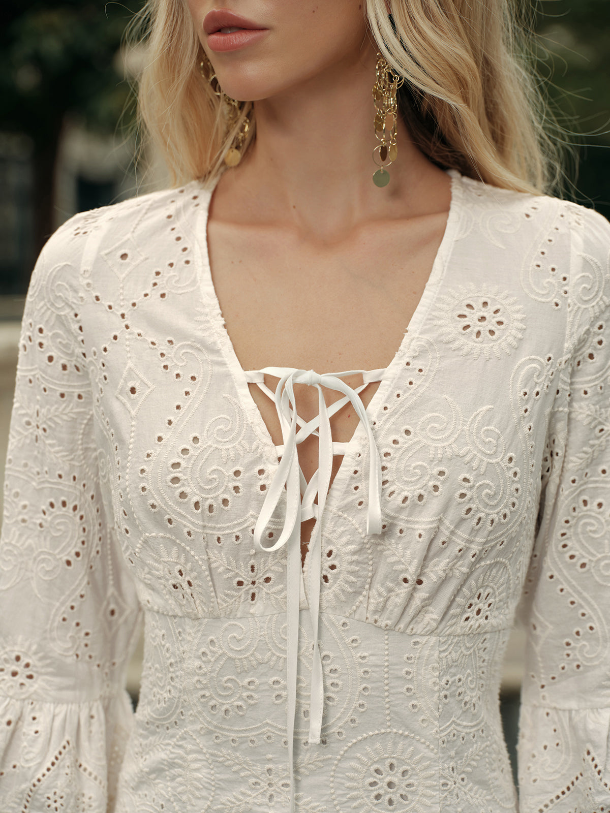 Bohemian Lace-Up Dress