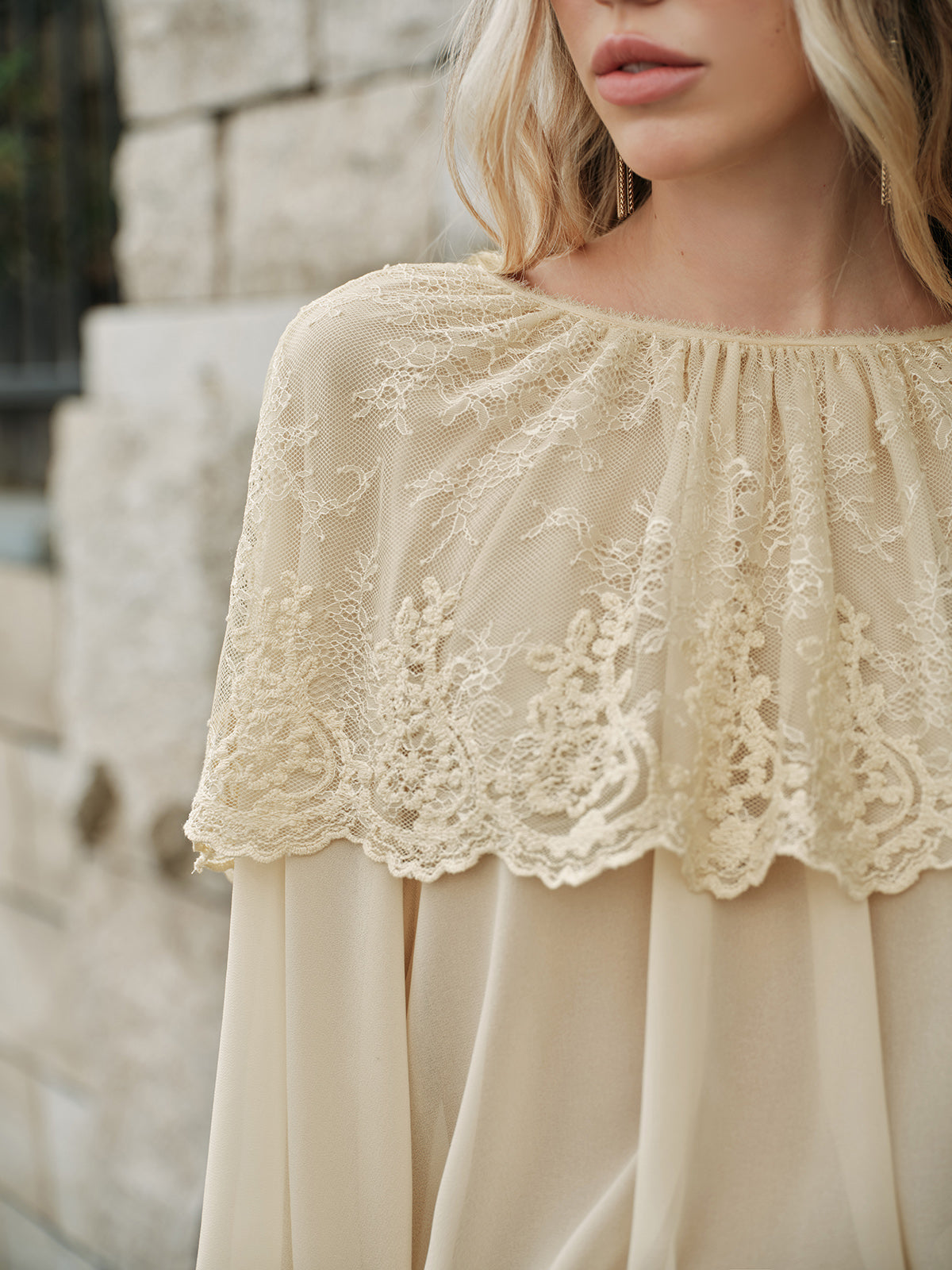 Lace Chiffon Blouse