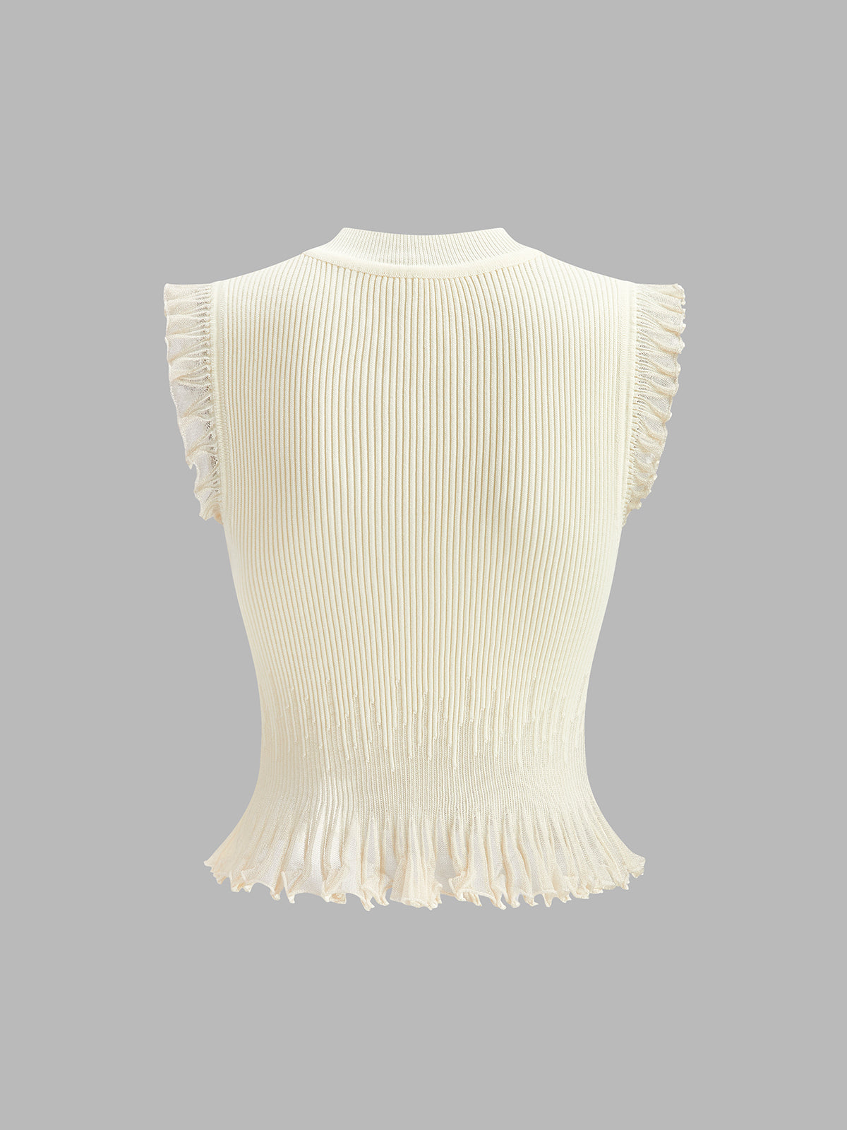 Ribbed Knit Ruffle Top