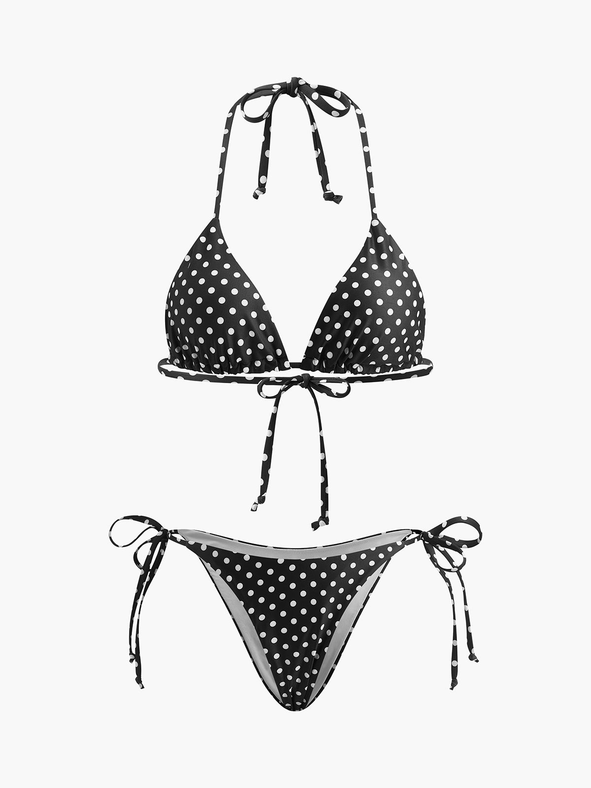 Polka Dot Tied Bikini Set