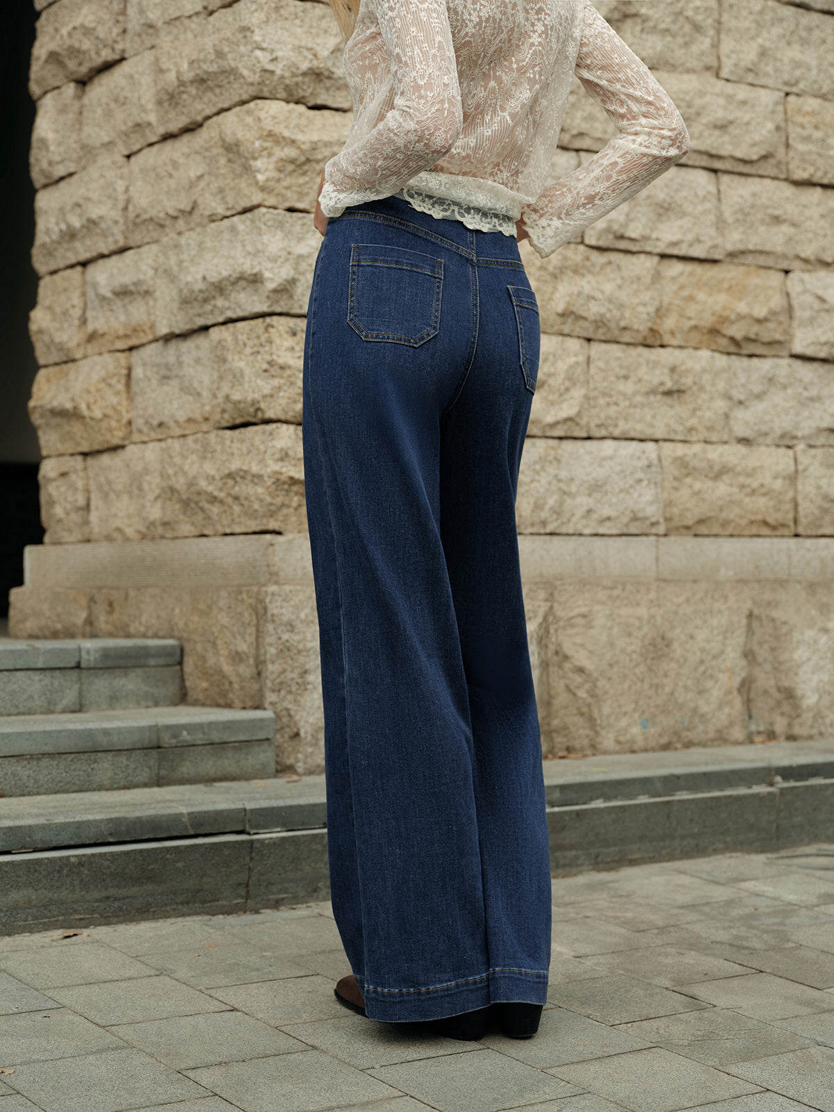 High-Waisted Flared Jeans