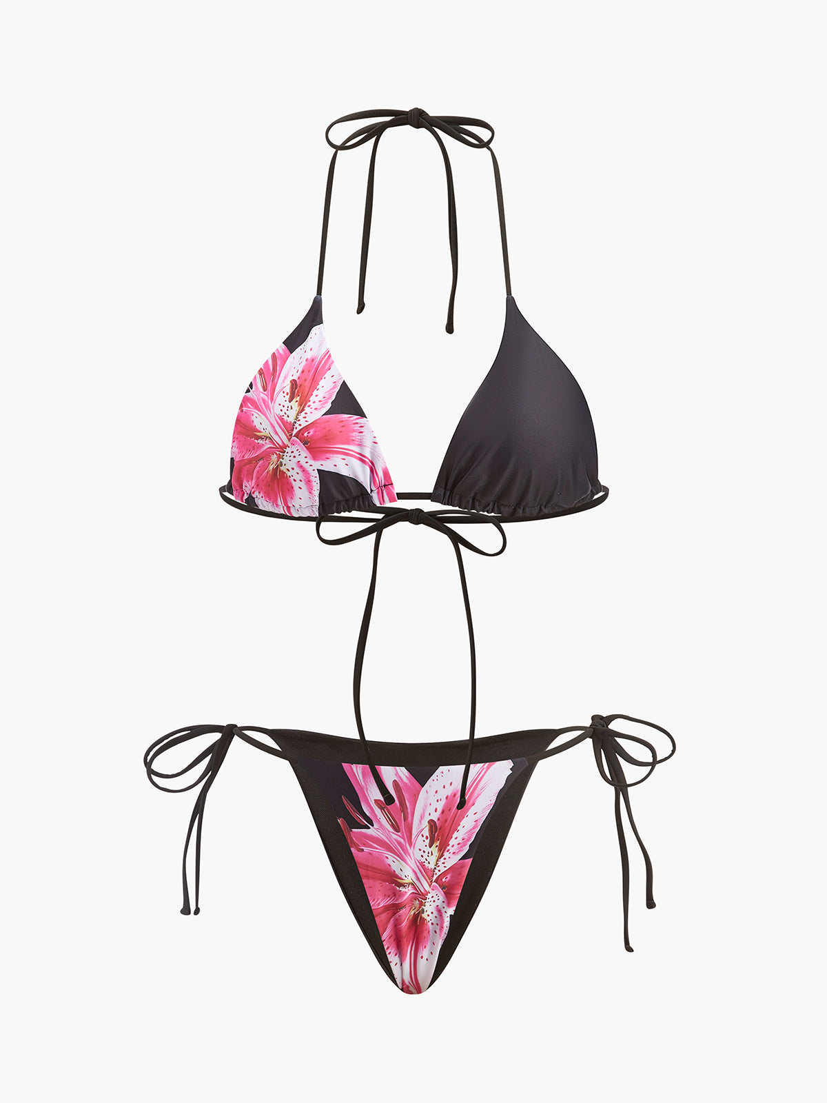 Floral Print Bikini With Mesh Skirt