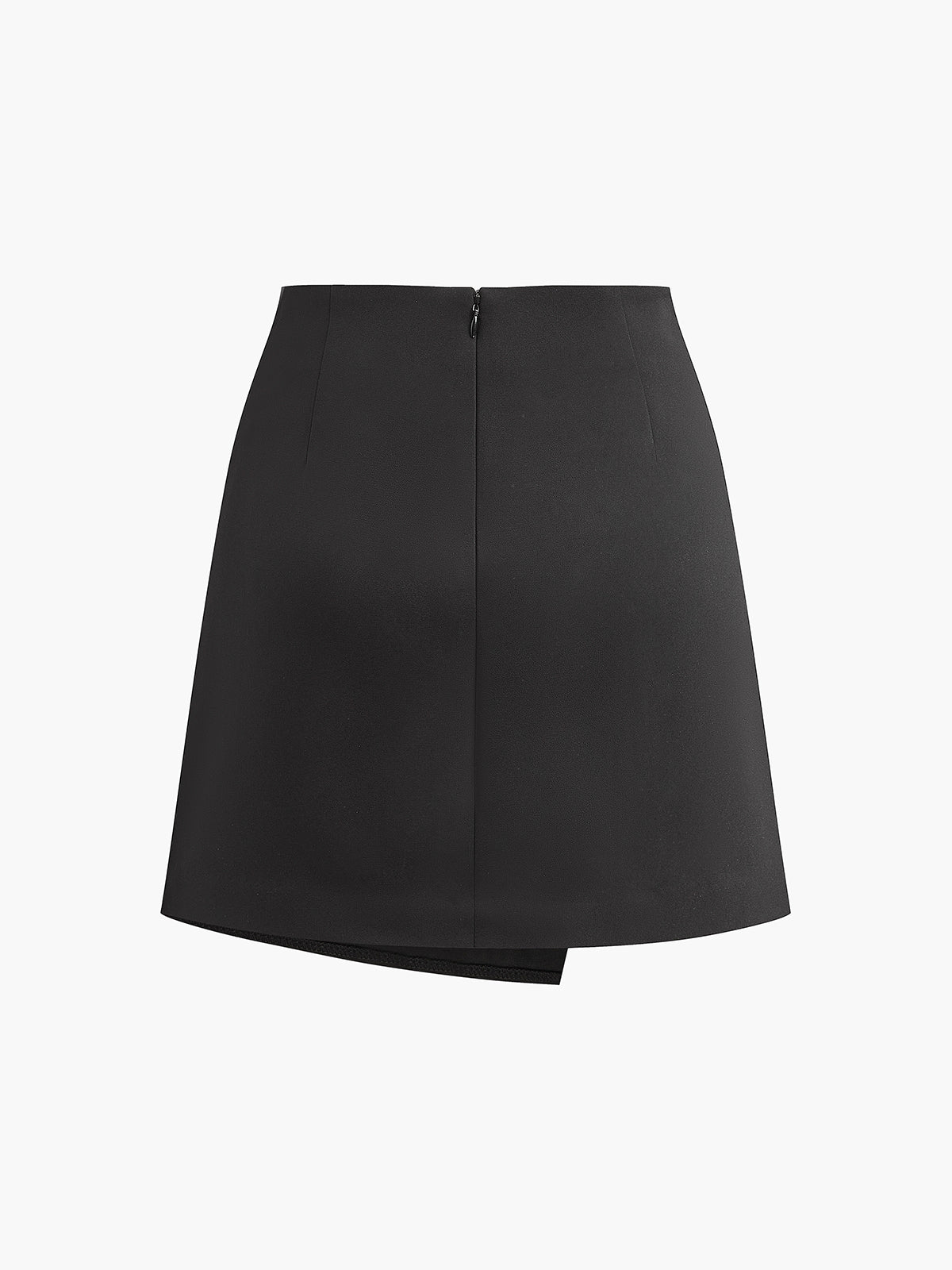 Mid-Waist Bow Zipper Skirt