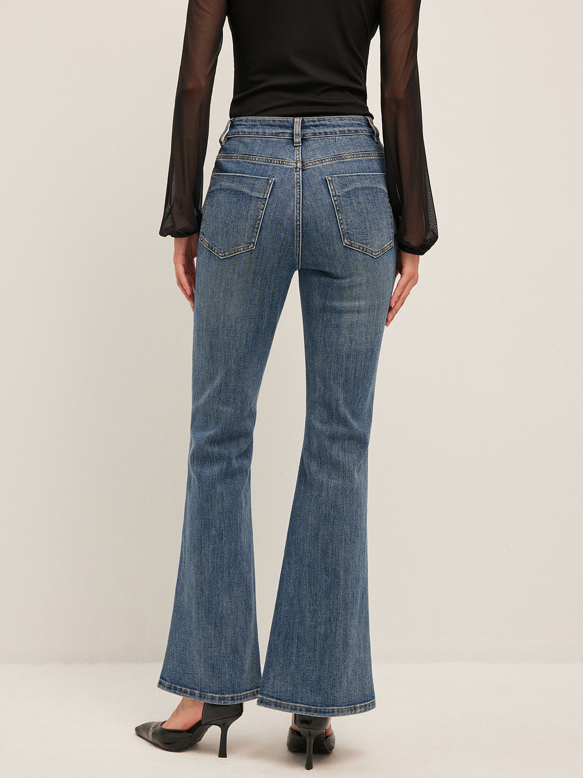 Flared Mid-Waisted Jeans