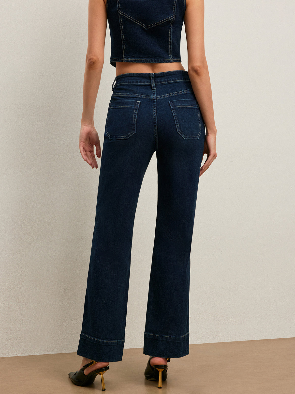 Classic High-Waisted Straight-Leg Jeans