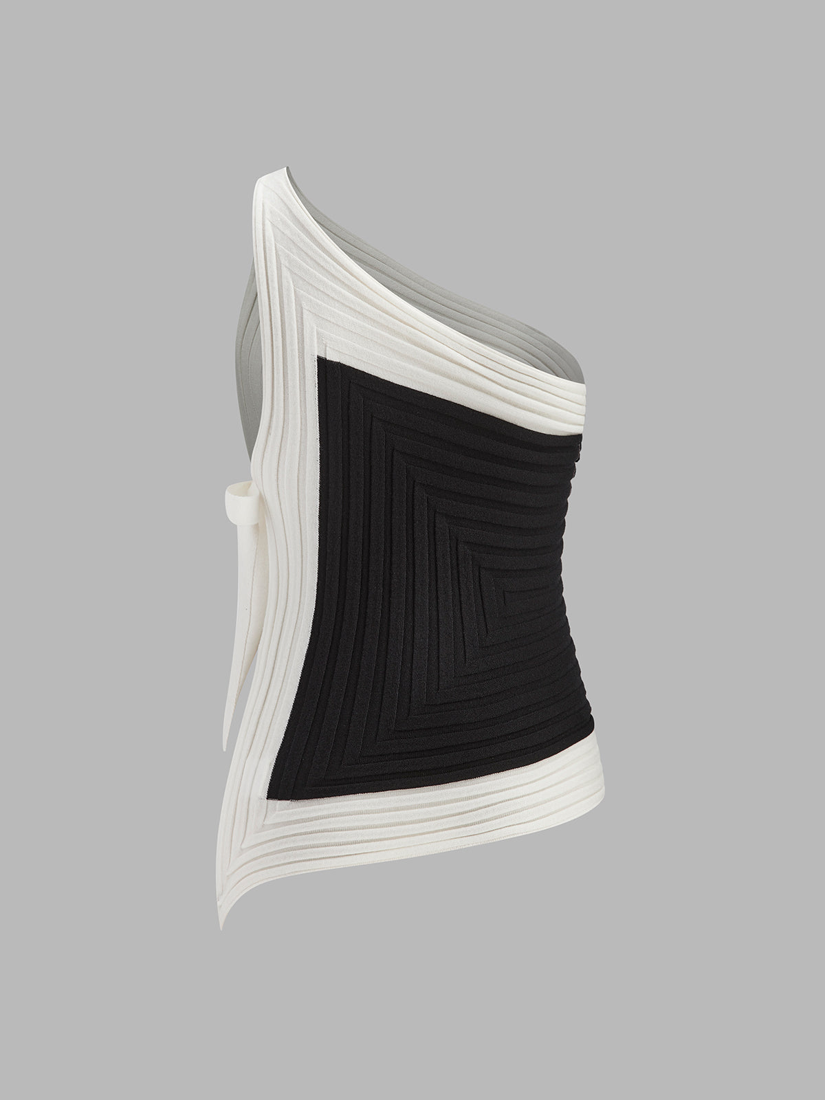 Asymmetrical Ribbed Side Tie Top