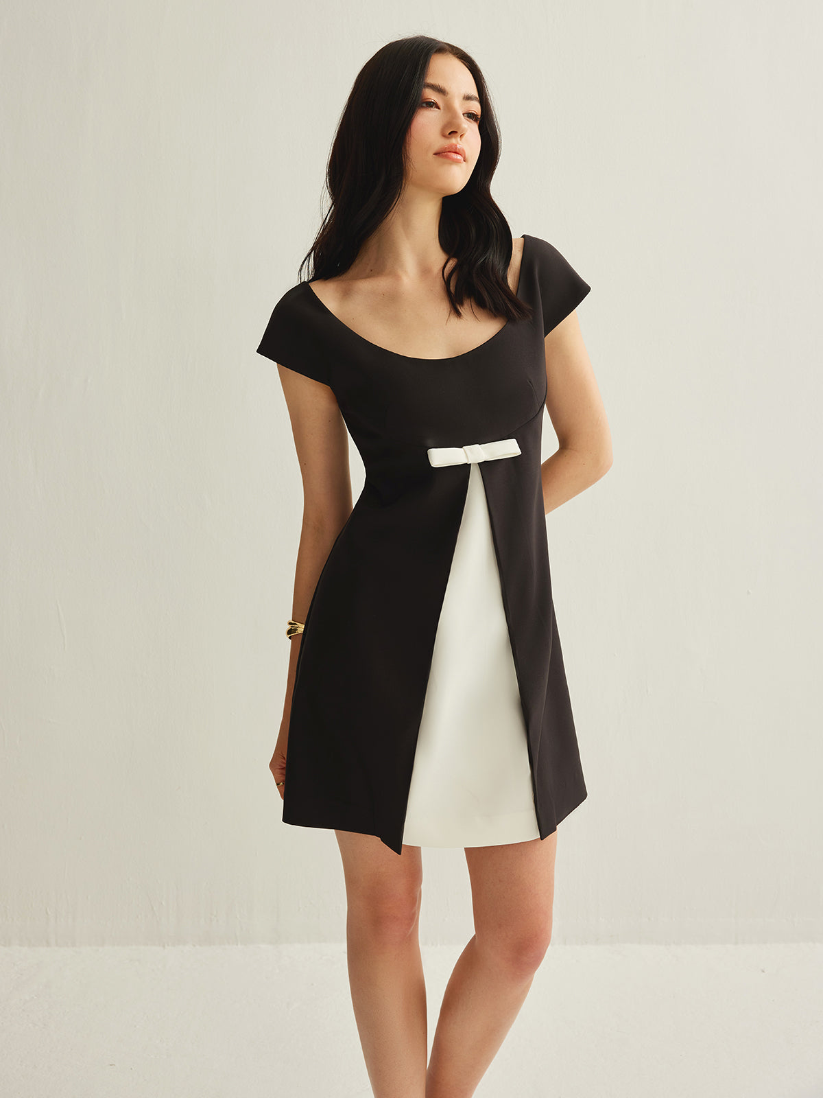 Color Block Bow Detail Dress