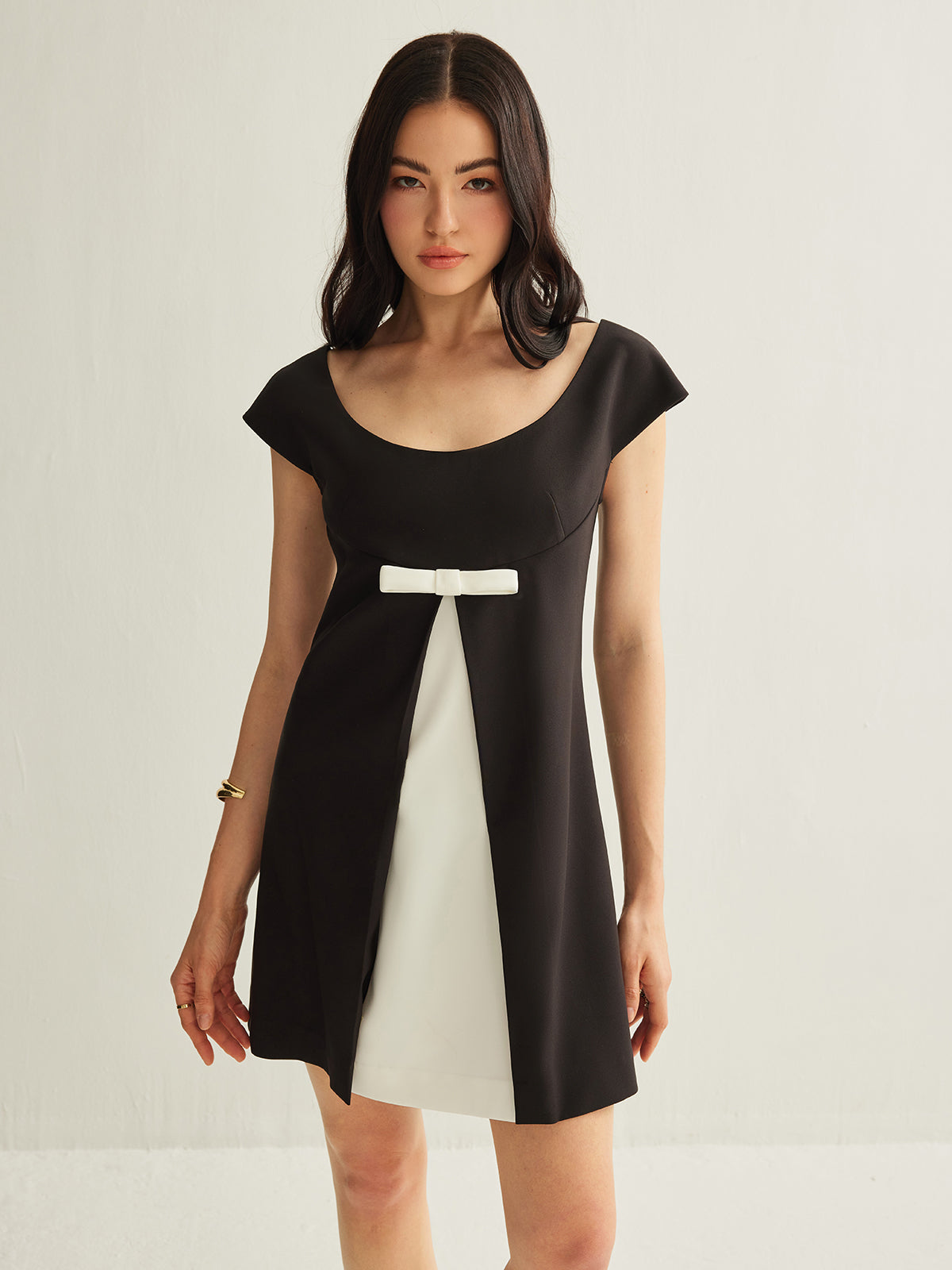 Color Block Bow Detail Dress