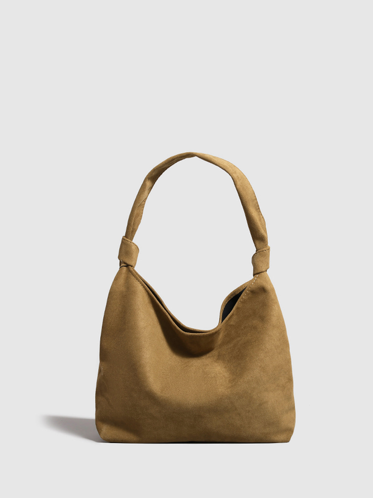 Knotted Suede Hobo Bag