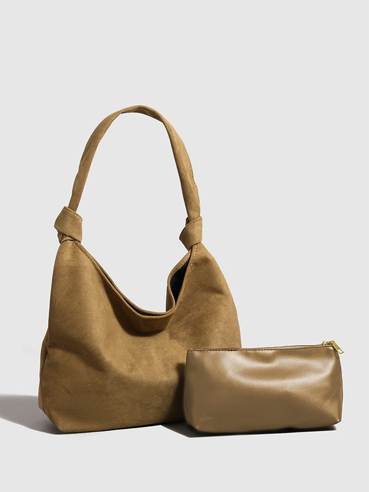 Knotted Suede Hobo Bag