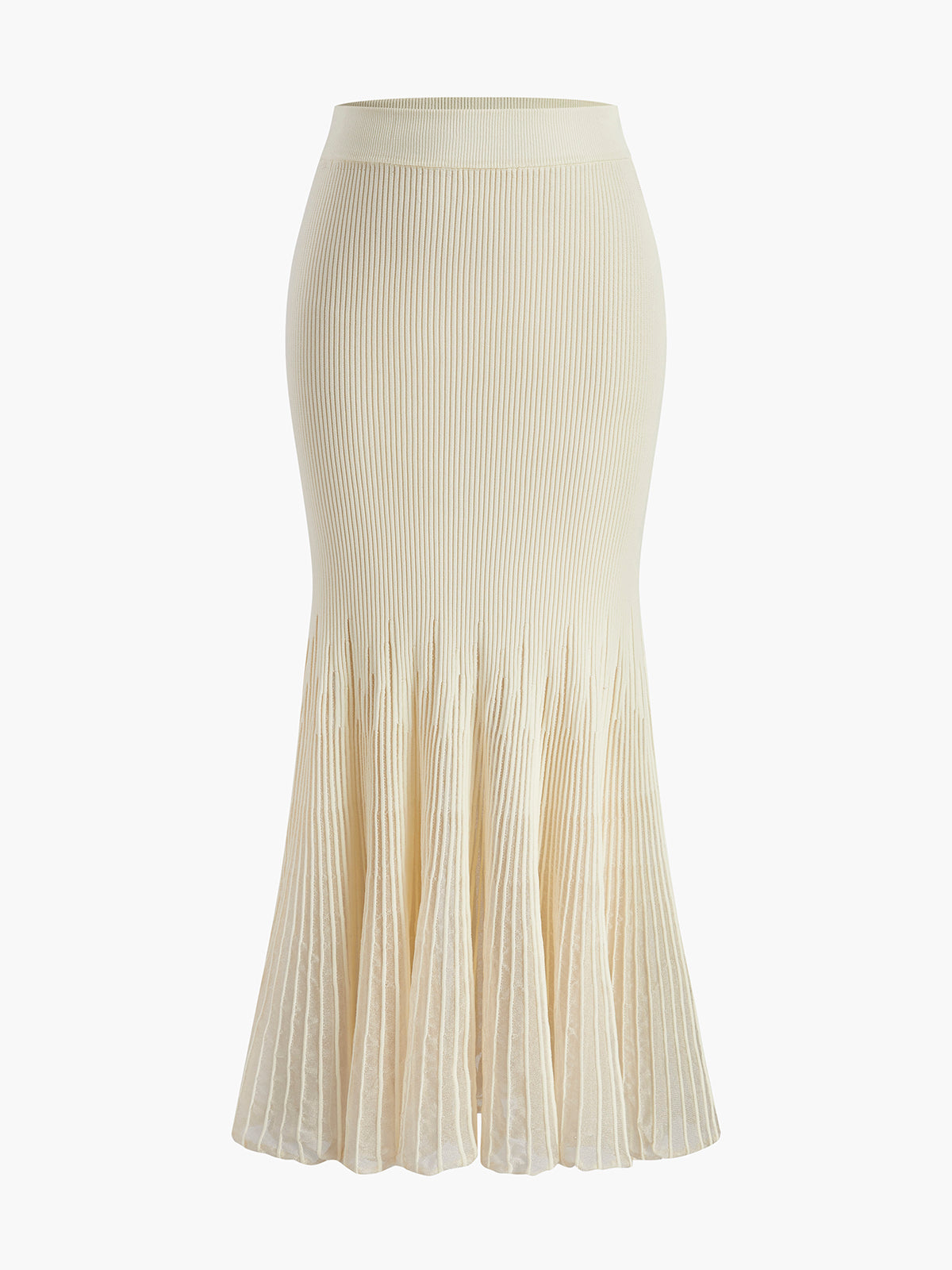 Mesh Panel Pleated Skirt