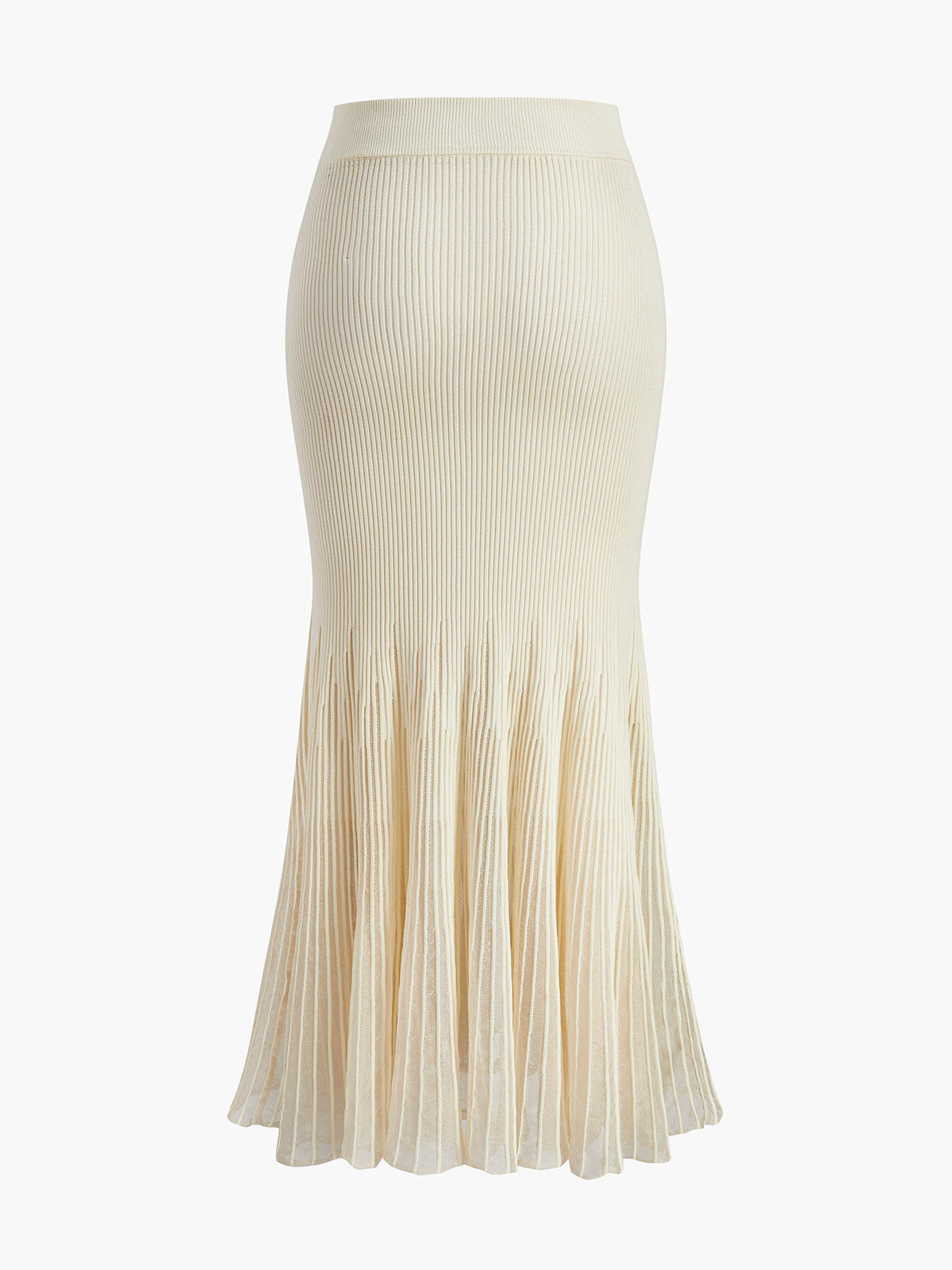 Mesh Panel Pleated Skirt