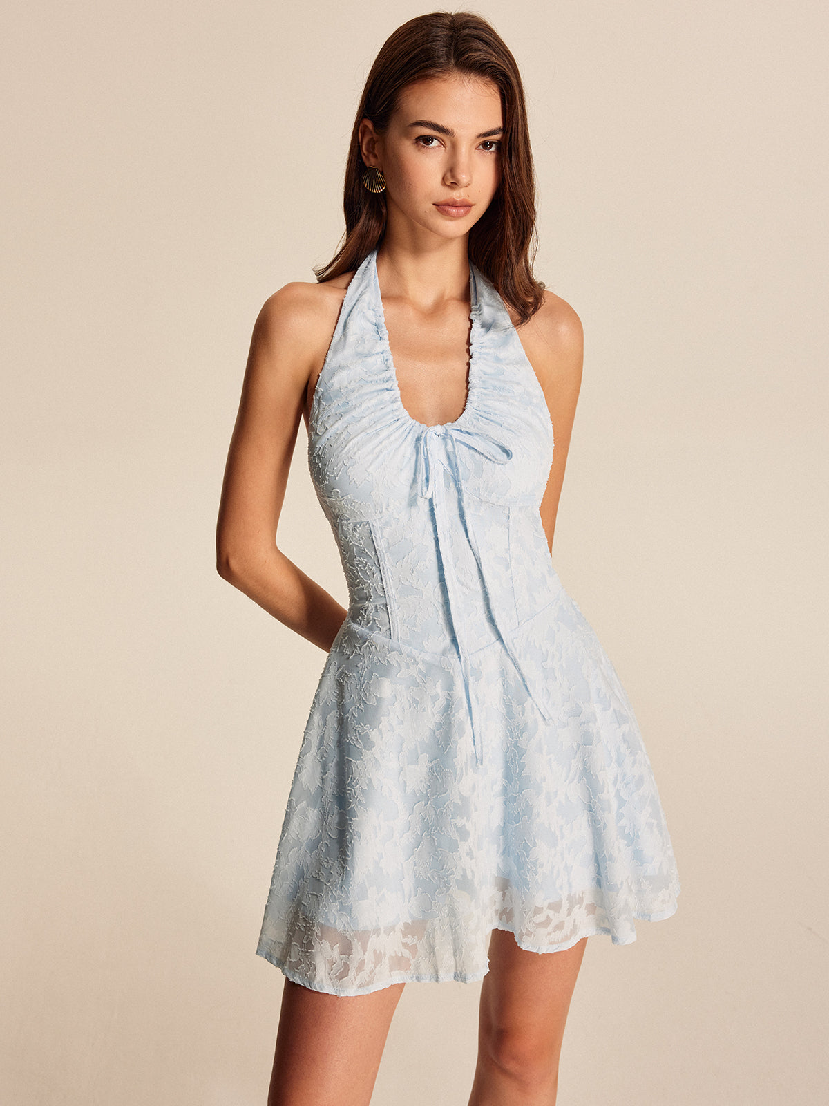 Chiffon Floral Halter Dress