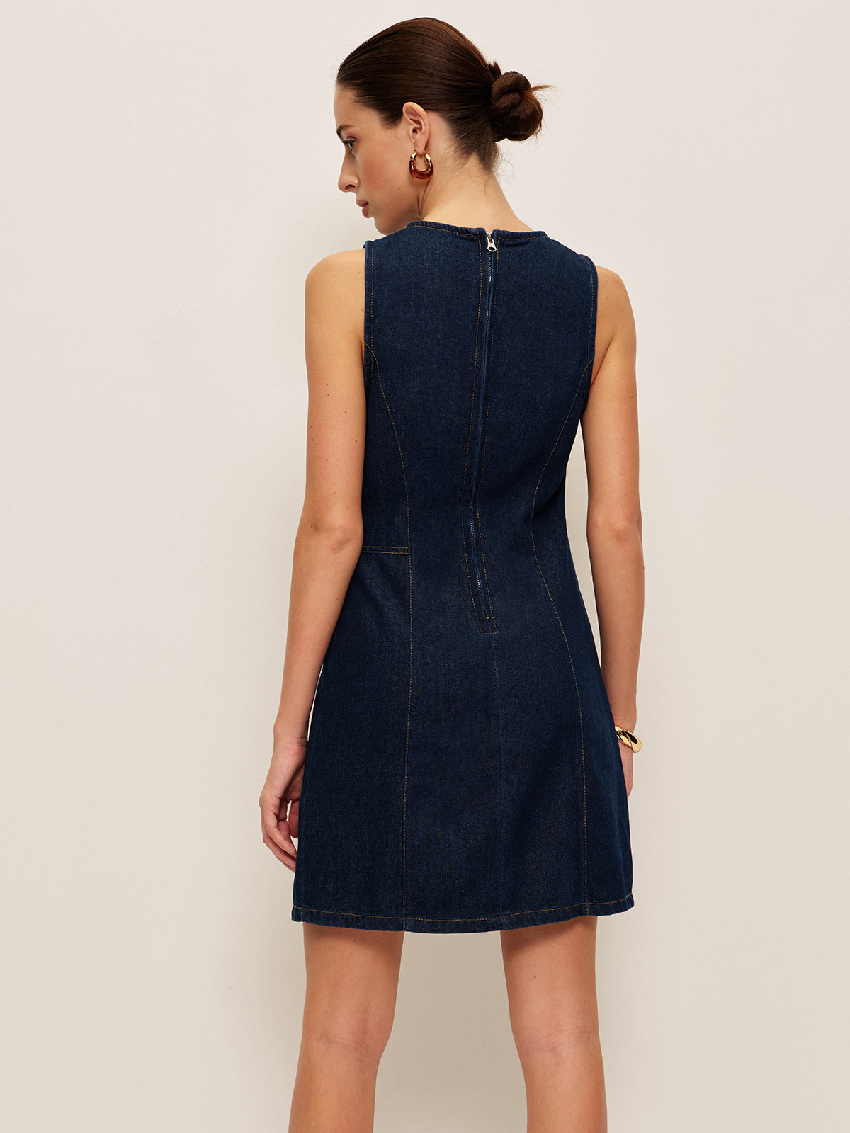 Denim Shift Dress Without Belt