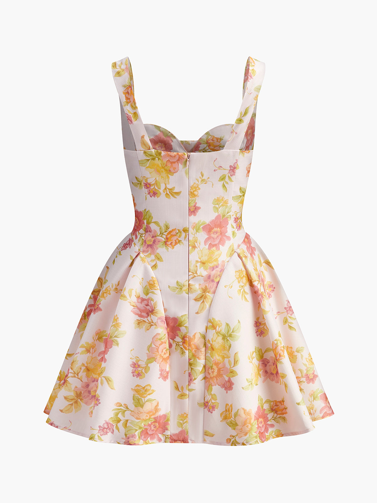 Floral Print Sweetheart Sleeveless Dress