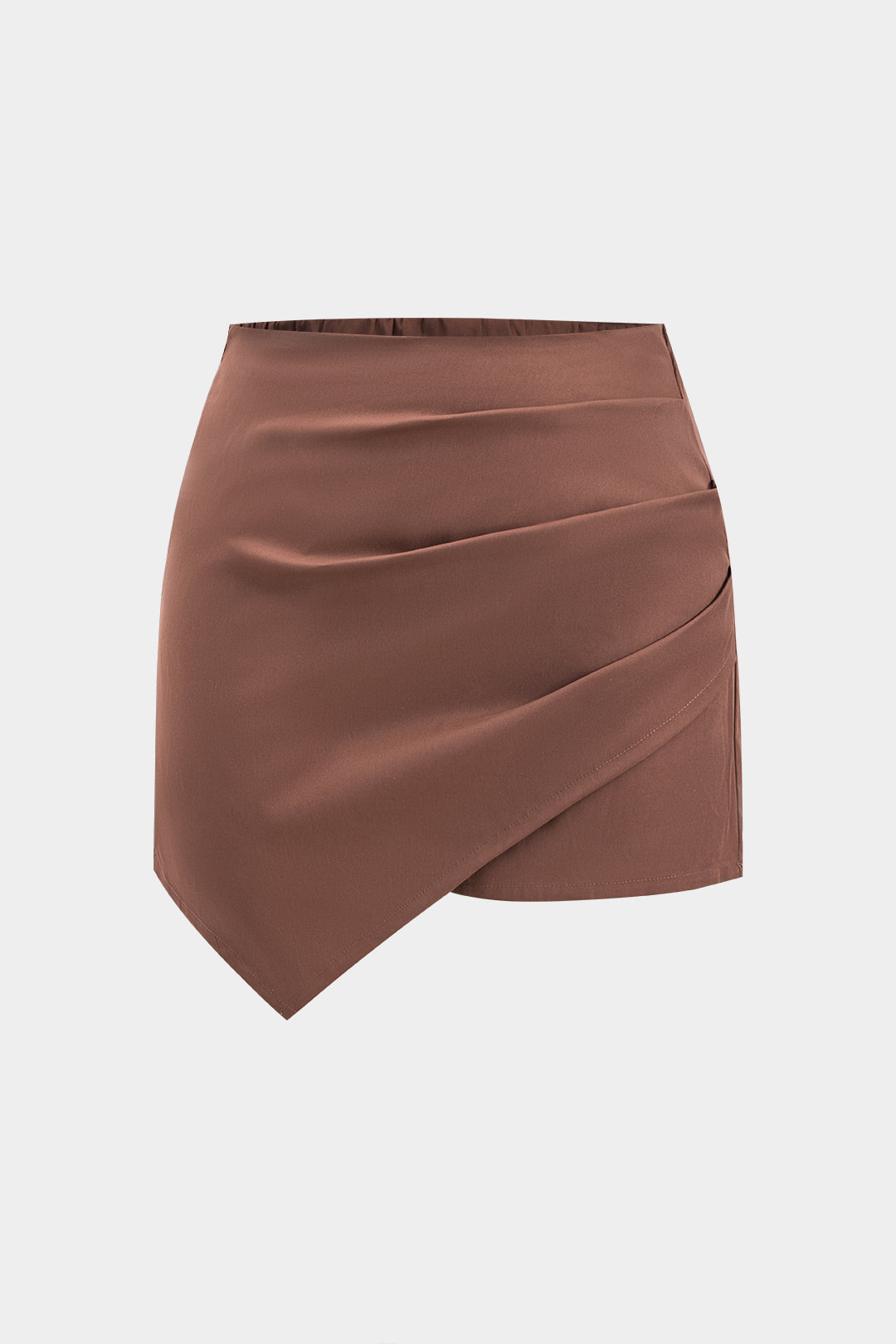 Plus Size Ruched Asymmetry Zipper Skirt