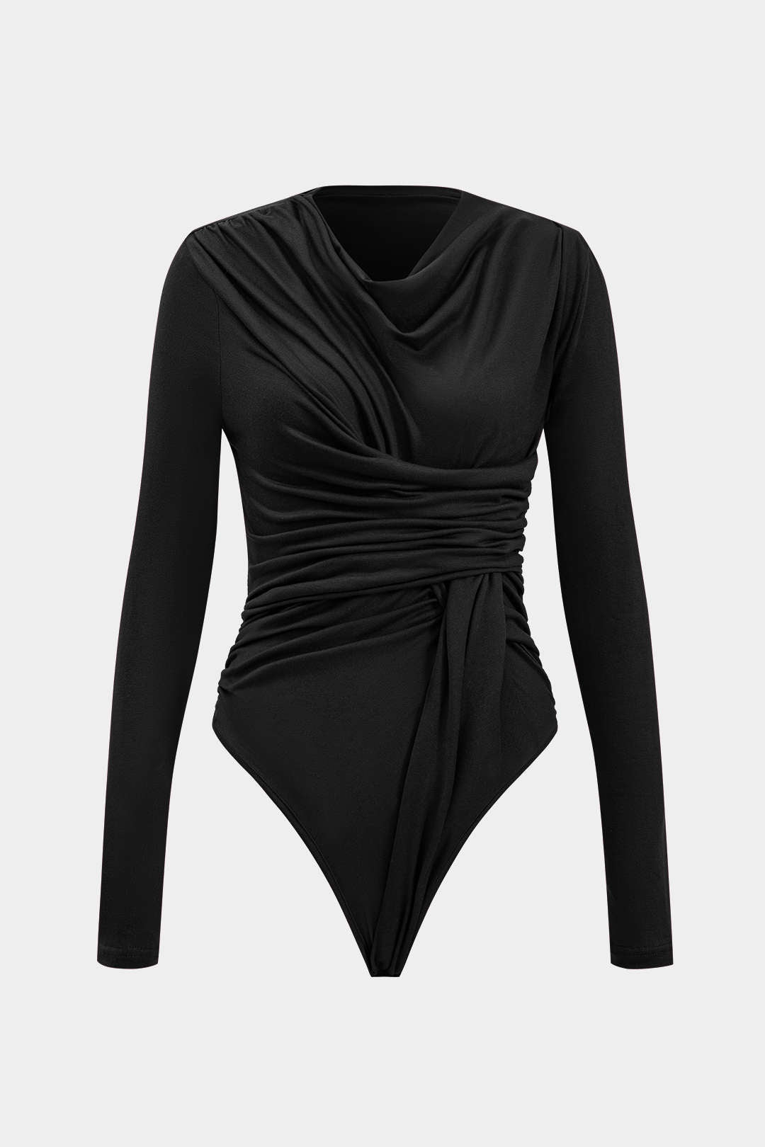 Knit Ruched Long Sleeve Bodysuit