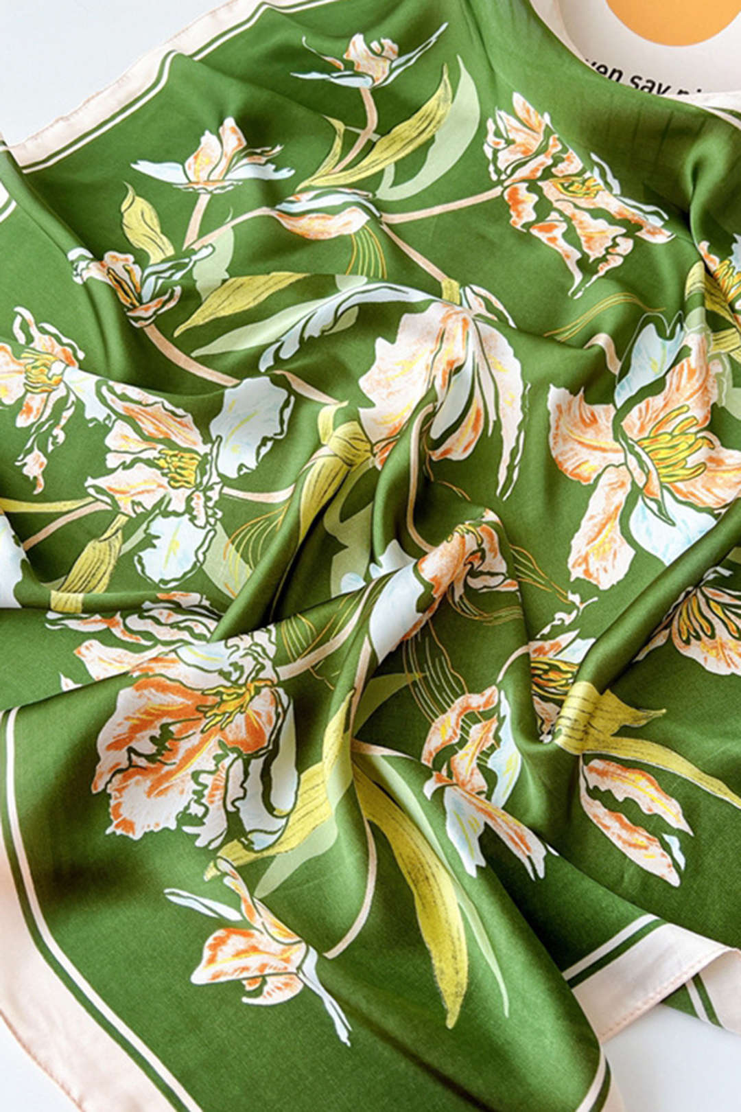 Floral Print Silk Scarf