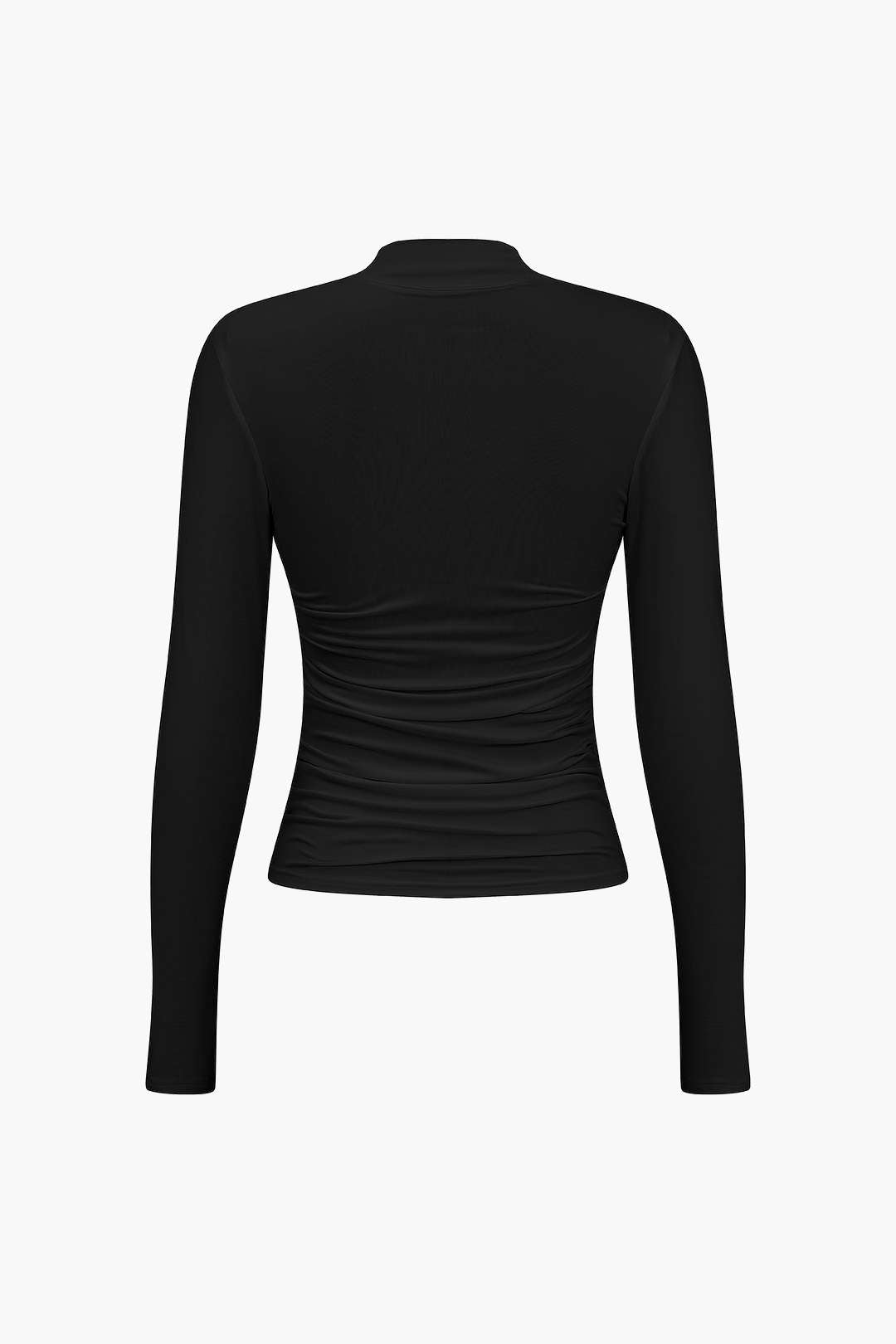 Ruched Crossover Long Sleeve Top