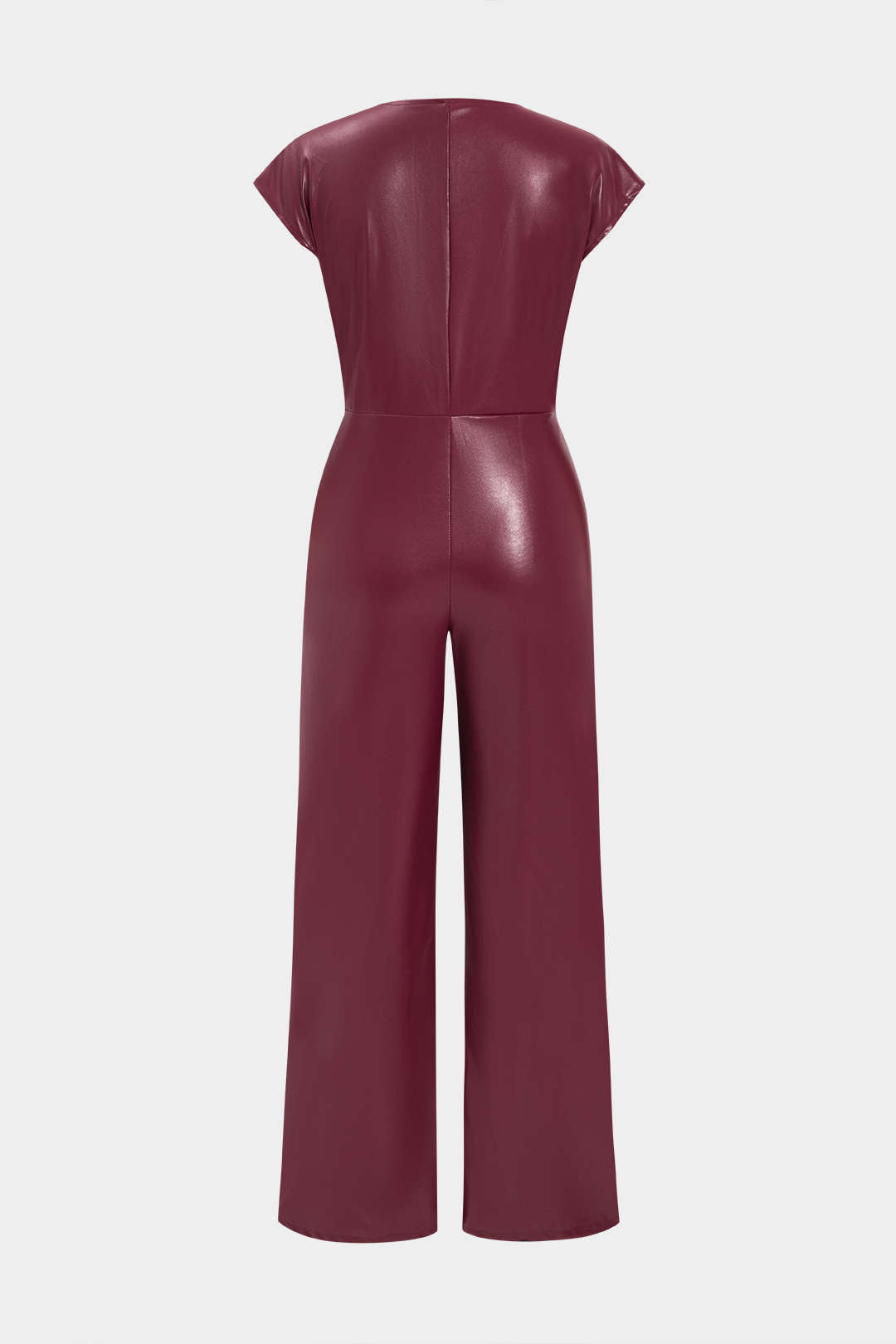 Faux Leather Button Jumpsuit