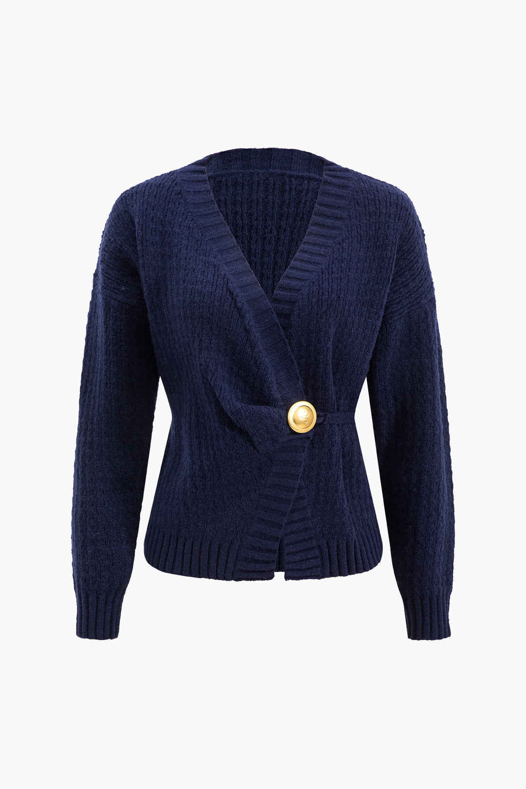 Knit Button V-neck Cardigan