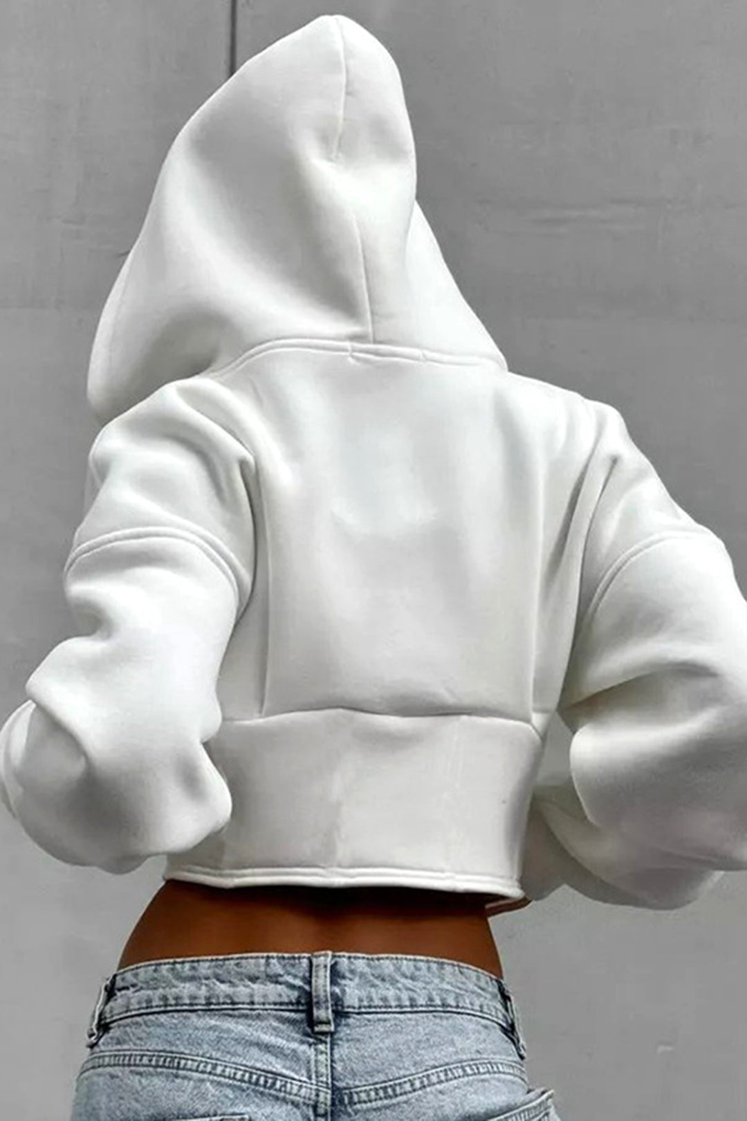 Hooded Zipper Long Sleeve Jacket