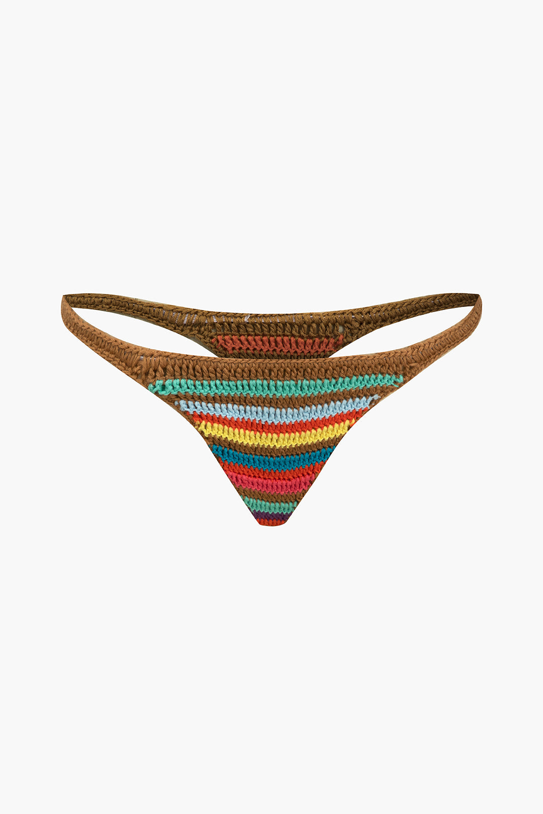 Rainbow Stripe Crochet Bikini Set