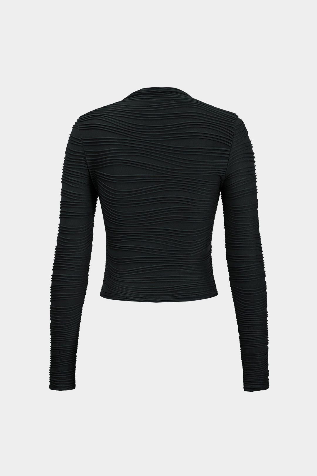 Basic Textured Long-Sleeve Top