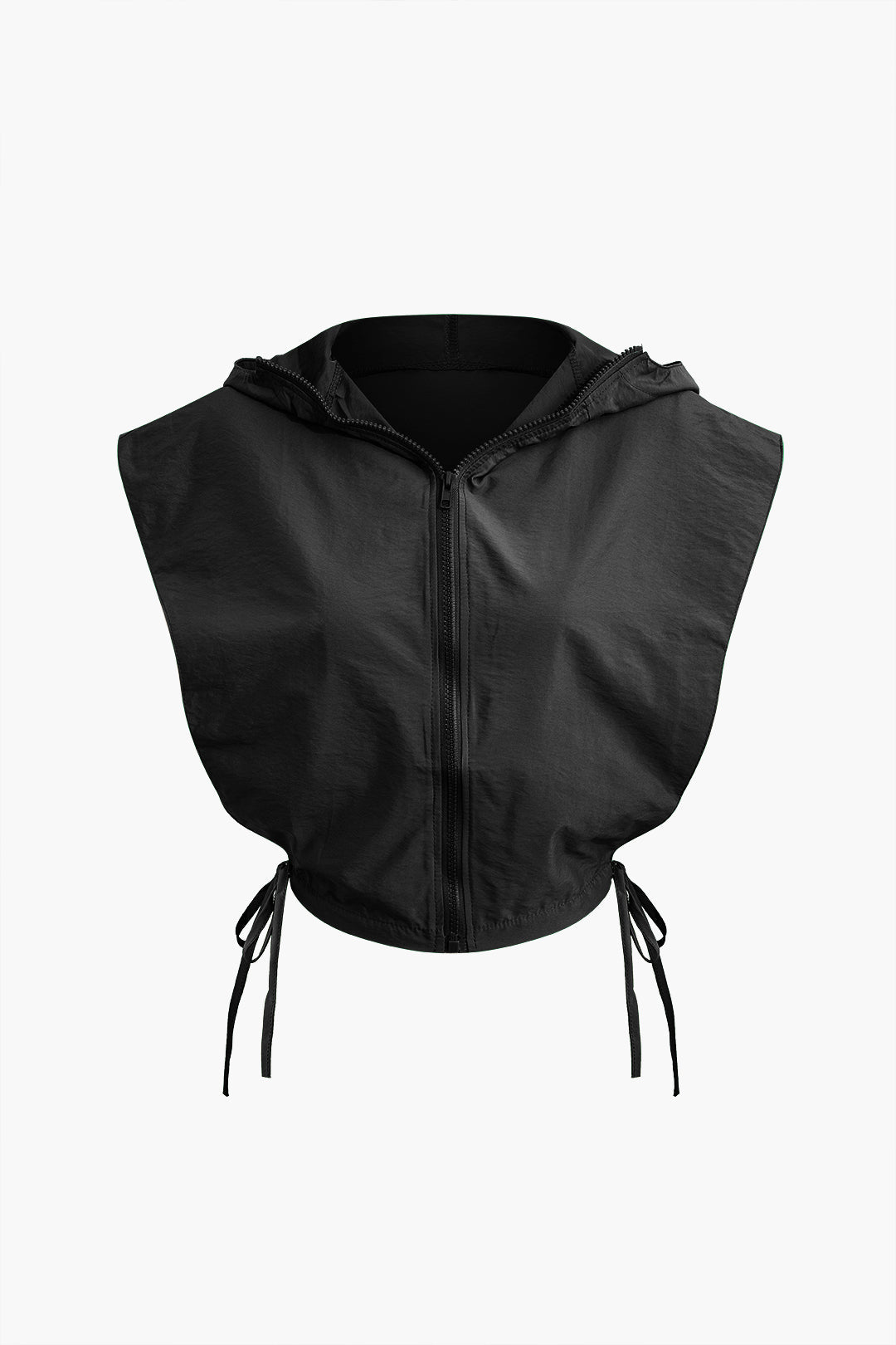 Side Cut Out Zip-Up Hooded Crop Top