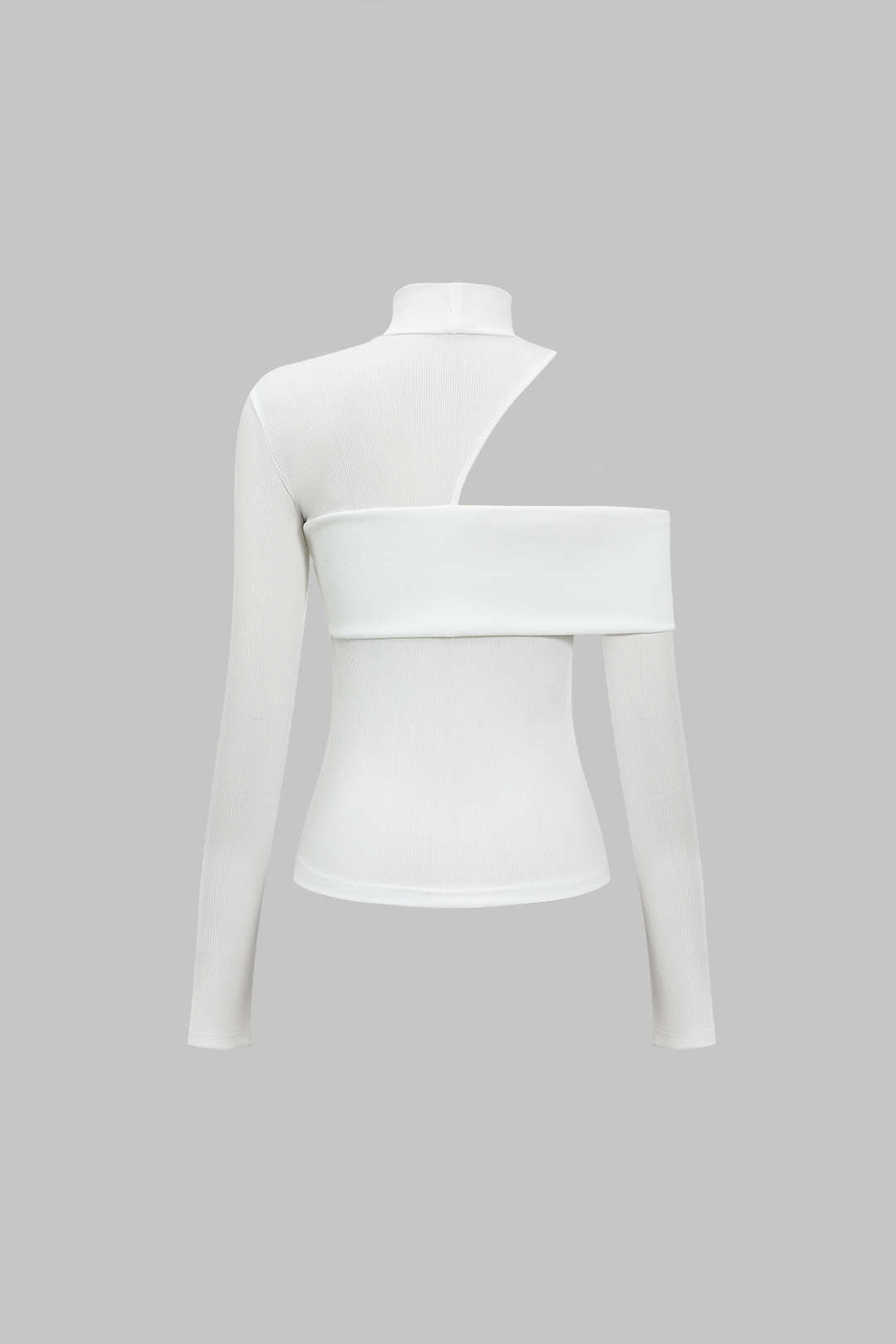 Solid Asymmetrical Long-Sleeve Top