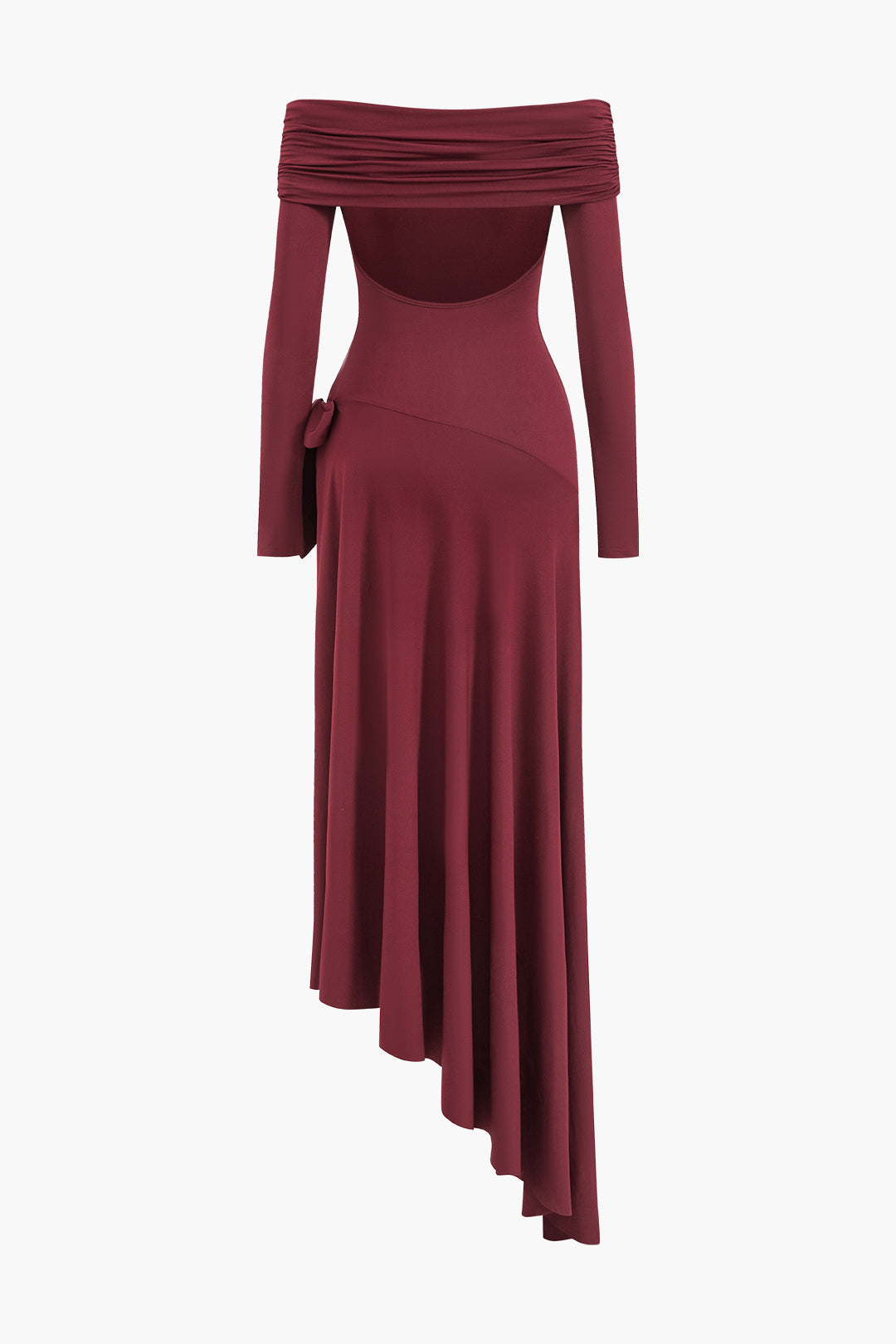 Bow Off Shoulder Long Sleeve Maxi Dress