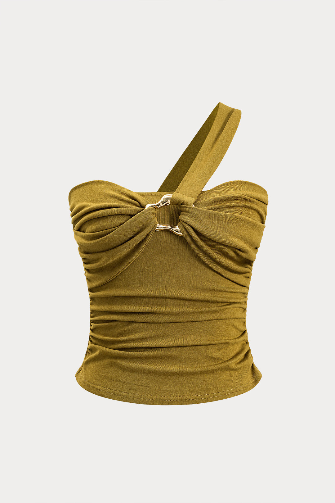 Metallic Decor Ruched Cami Top