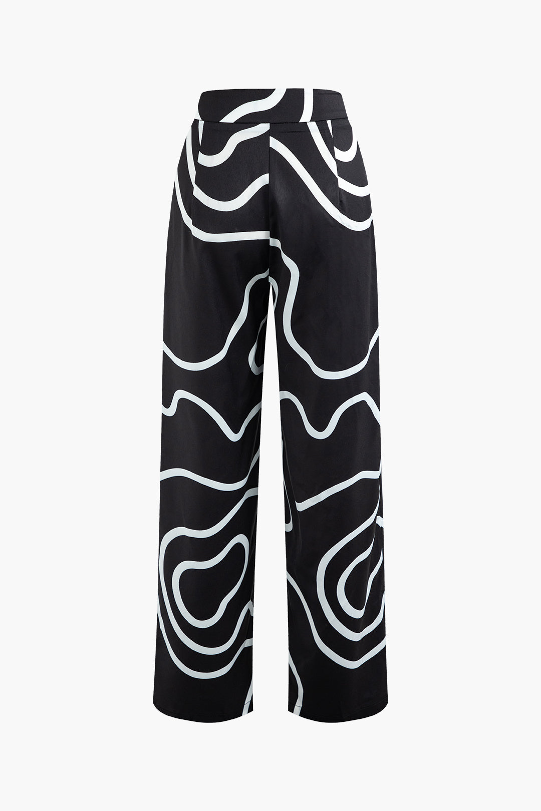 Line Print Straight Leg Pants