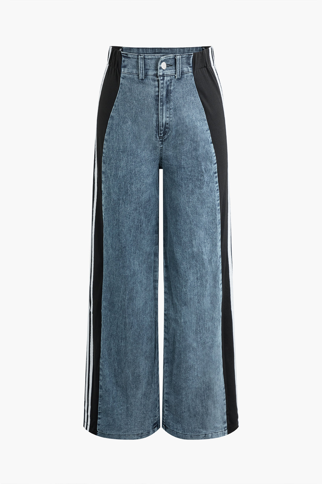 Contrast Wide Leg Jeans