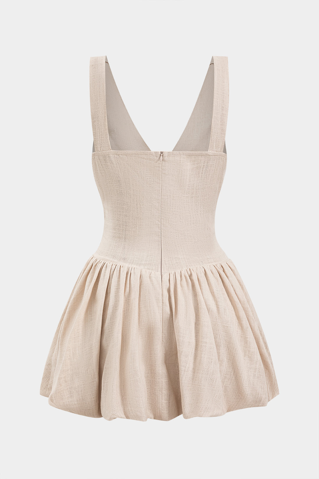 Linen Ruched Sleeveless Mini Dress