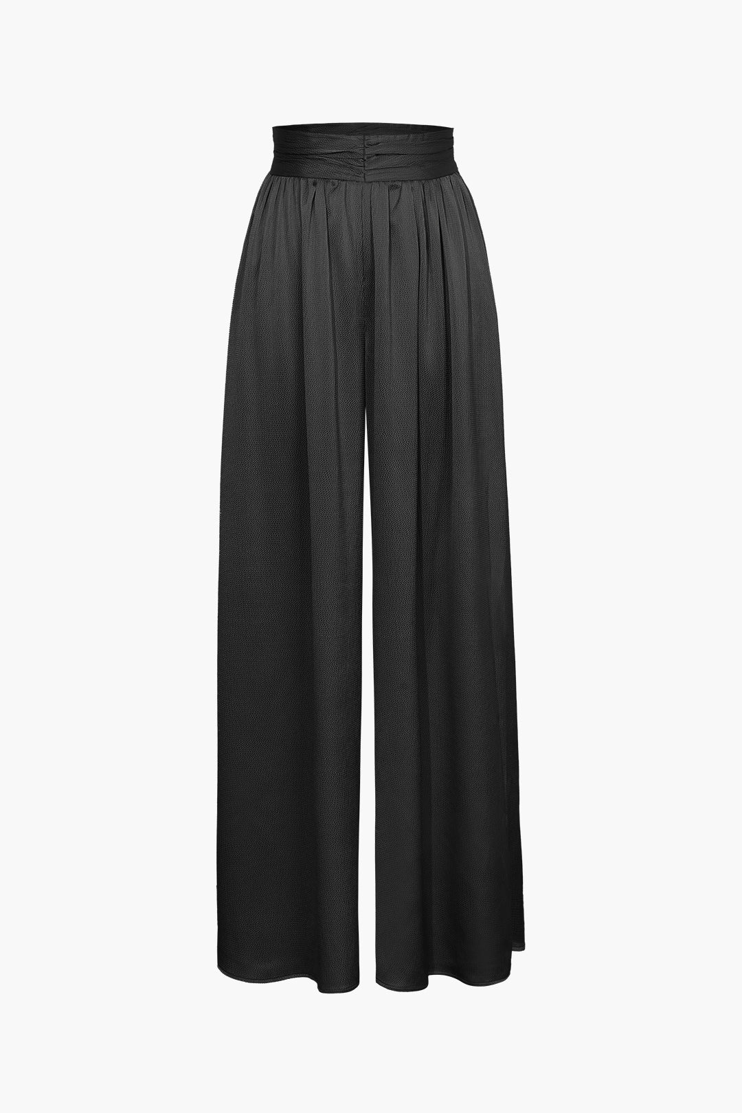 Basic Heavy Satin High Waisted Wide Leg Pants